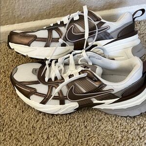 Nike White and Brown Athletic Shoes